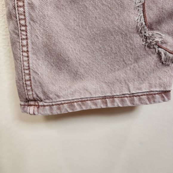 Pacsun 90's Boyfriend Jeans Womens Size 24x30 Brown Cotton Flower Patch Loose - Picture 8 of 8